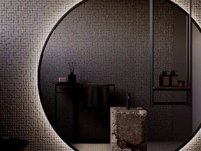 Espejo: Espejo redondo dorado — Cosmic