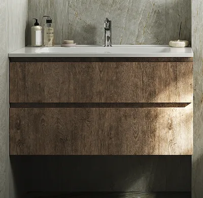 Mueble de lavabo: Velice Mueble Lavabo 80X45X50Cm Suspendido 2 Cajones — 