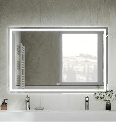 Espejo: Holanda Espejo Cuadrado 120X80Cm Luz Frontal Fria — 
