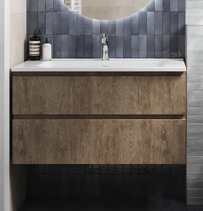 Mueble de lavabo: Velice Mueble Lavabo 100X45X50Cm Suspendido 2 Cajones — 