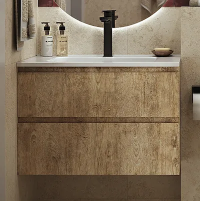 Mueble de lavabo: Velice Mueble Lavabo 80X45X50Cm Suspendido 2 Cajones — 